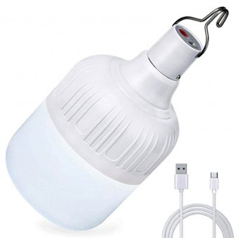 LED Лампа на акумуляторі 60W переносна, підвісна, зарядка від USB
