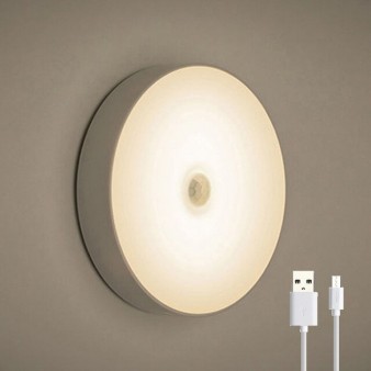 LED світильник з датчиком руху, нічник сенсорний круглий Warm