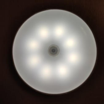 LED світильник з датчиком руху, нічник сенсорний круглий White